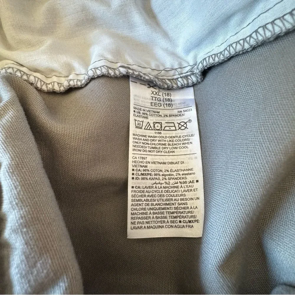 Old Navy Youth Straight Leg Pants XXL 18 Relaxed Fit Gray Turtle Dove NWT